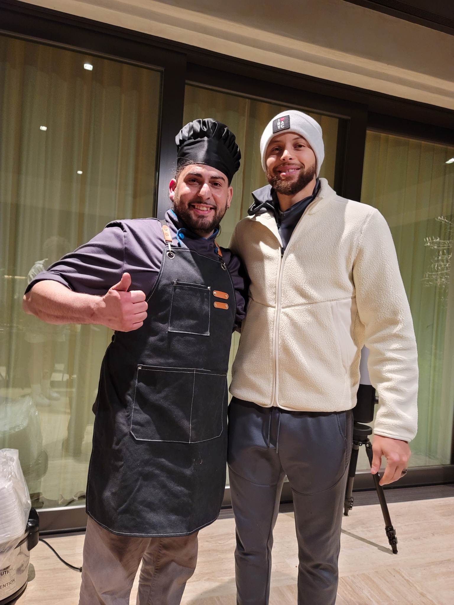 Chef JP cooking private hibachi for Stephen Curry